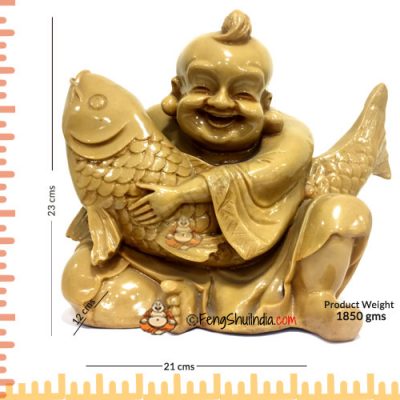Laughing Buddha with Wealth Carp Fish