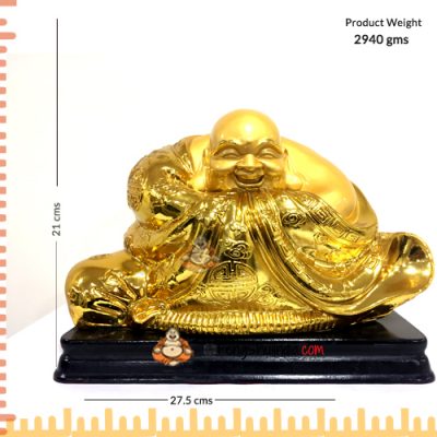 Measurements of Laughing Buddha with 8 symbols of Wealth