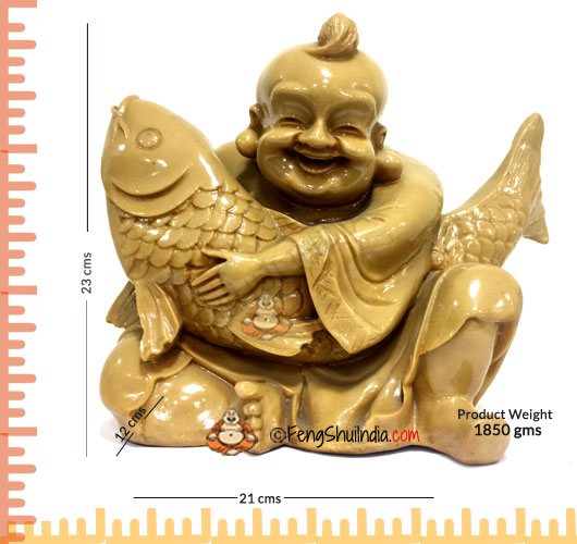Laughing Buddha with Wealth Carp Fish