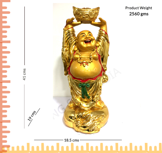 Laughing Buddha Lifting A Huge Ingot