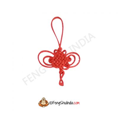 Red Mystic Knot With Coin Hanging