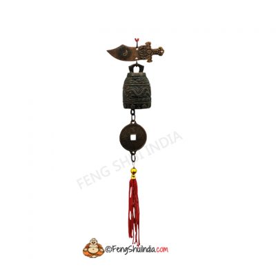Feng Shui Dragon Bell With Coin And Sward Hanging
