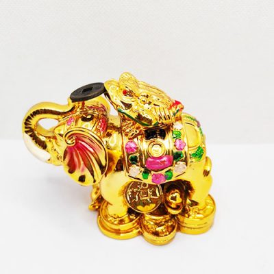 3 Legged Frog on Wish Fulfilling Elephant - Antique Color