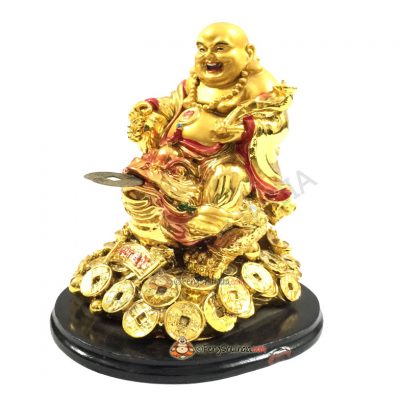 Laughing Buddha on 3 Legged Wealth Frog