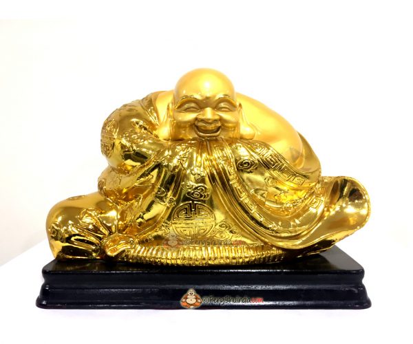 Laughing Buddha with 8 symbols of Wealth