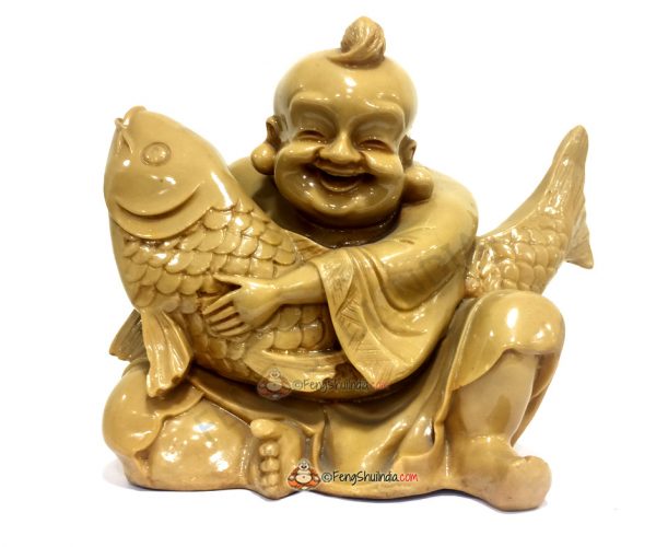 Laughing Buddha with Wealth Carp Fish