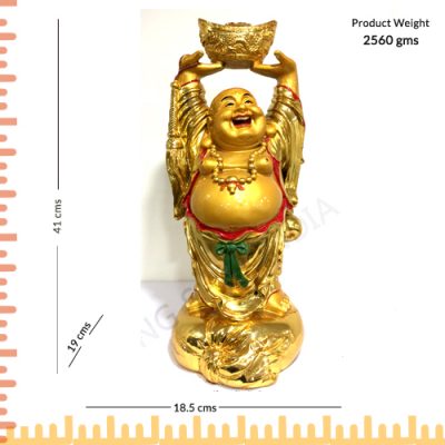 Laughing Buddha Lifting A Huge Ingot