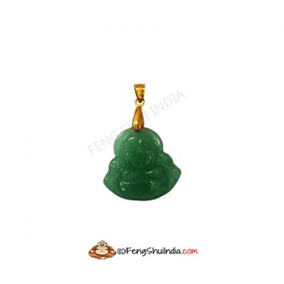 Green Jade Laughing Buddha Pendant