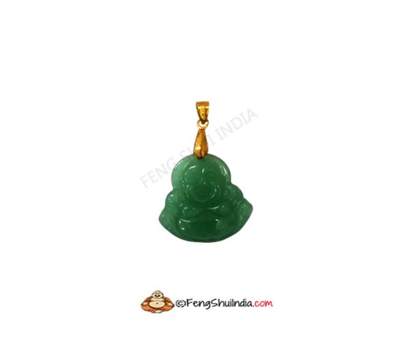 Green Jade Laughing Buddha Pendant