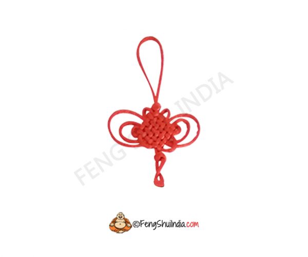 Red Mystic Knot With Coin Hanging