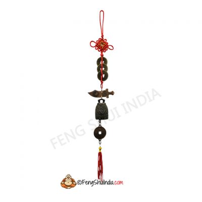 Feng Shui Dragon Bell With Coin And Sward Hanging