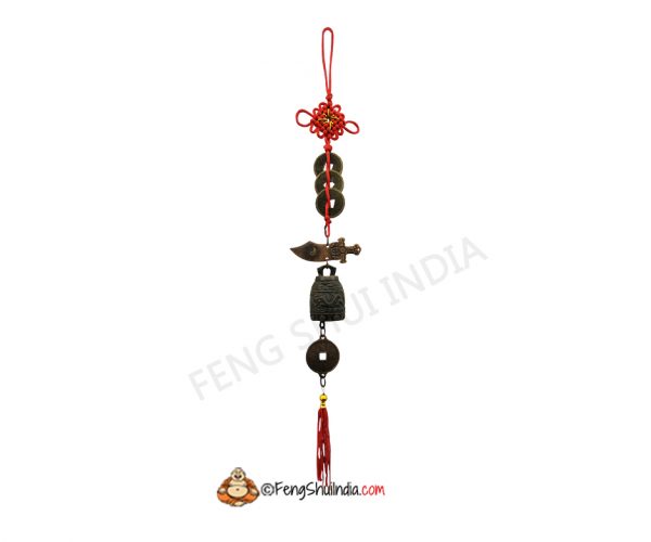 Feng Shui Dragon Bell With Coin And Sward Hanging