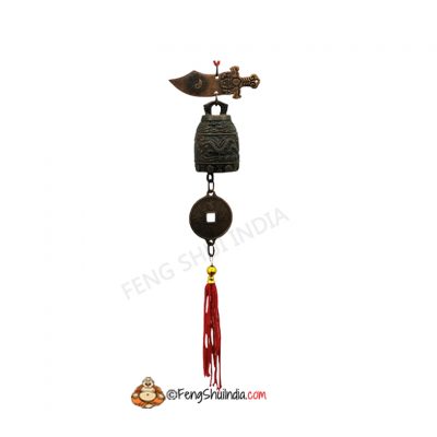 Feng Shui Dragon Bell With Coin And Sward Hanging